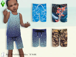 Sims 4 — Toddler Boys Summer Shorts by Pelineldis — A summer shorts for your sweet little toddler boys. Comes in 4