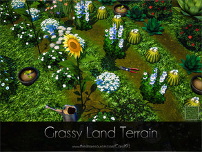 Sims 4 — Grassy Land Terrain  by Caroll912 — A single recolour, grass-like terrain paint in green tones. Suitable only
