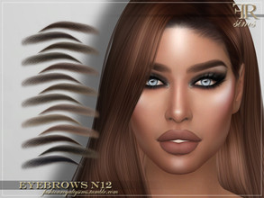 Sims 4 — Eyebrows N12 by FashionRoyaltySims — Standalone Custom thumbnail 14 color options HQ texture Compatible with HQ