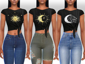 Sims 4 — Female Front Tied Moon Tops by saliwa — Female Front Tied Moon Tops