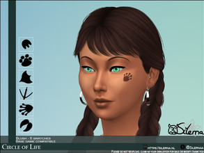 Sims 4 — Circle of Life by Silerna — Amazing Animal paw prints that are located below the right eye of your sim! Can you