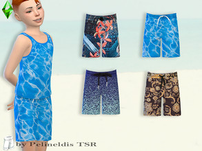 Sims 4 — Boys Summer Shorts by Pelineldis — Four different shorts for the summertime. 