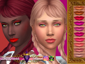 Sims 4 — Lollipop Lipstick by EvilQuinzel — - Lipstick category; - Female and male; - Teen + ; - All species ; - 12