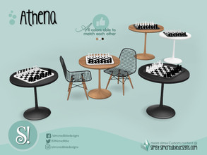 Sims 4 — Athena chess table by SIMcredible! — by SIMcredibledesigns.com available at TSR 3 colors in + variations