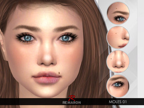 Sims 4 — Moles 01 for both gender by remaron — -10 Swatches available, -Skin detail, -Custom CAS thumbnail, -Base Game