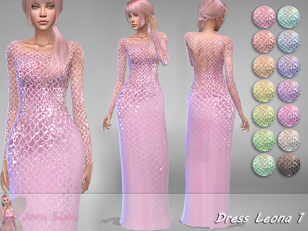 Sims 4 — Dress Leona 1 - City Living needed! by Jaru_Sims — Game mesh recolor - City Living needed! Long dress category