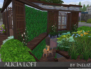 Sims 4 — Alicia Loft by Ineliz — Alicia Loft is a tiny eco hide away place for your sims to enjoy gardening and isolation