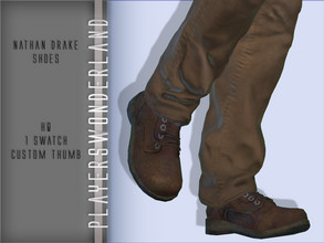Sims 4 — Nathan Drake Shoes by PlayersWonderland — HQ Custom thumbnail 1 Swatch 