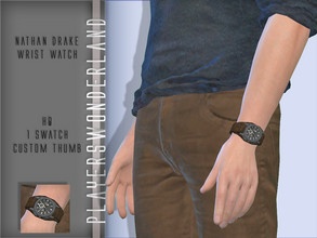 Sims 4 — Nathan Drake Wrist Watch by PlayersWonderland — HQ Custom thumbnail 1 Swatch Left Wrist