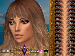 Sims 4 — Ocean Eyes by EvilQuinzel — - Facepaint category; - Female and male; - Toddler + ; - All species ; - 14 colors;