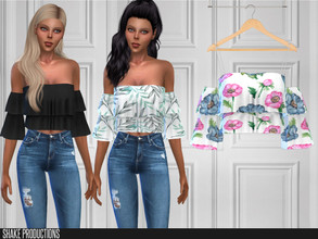 Sims 4 — ShakeProductions 469 - Blouse by ShakeProductions — Tops/Blouses New Mesh All LODs Handpainted 18 Colors