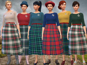 Sims 4 — Tartan Plaid Dress - Get Together by twosister422 — No matter who you are, you will be a bonnie lass in these