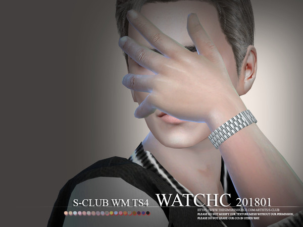 Sims 4 — S-Club ts4 WM Watch chain bracelet 201801 by S-Club — Watch for men, 3 swatches, hope you like, thank you.