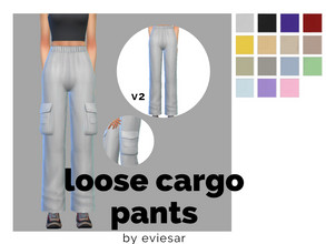Sims 4 — Loose Cargo Pants by EvieSAR — - basegame - 15 swatches each - all maps - custom thumbnails - not allowed to