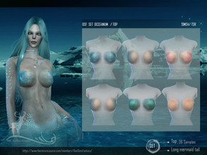 Sims 4 — DSF SET OCCEANUM / TOP by DanSimsFantasy — The upper part covers the mermaid's breasts with solid scales, it has