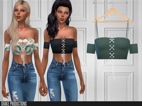 Sims 4 — ShakeProductions 470 - Top by ShakeProductions — Tops/Blouses New Mesh All LODs Handpainted 14 Colors