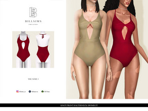 Sims 3 — Knot Front Halterneck Swimsuit by Bill_Sims — YA/AF Swimwear Available for Maternity Recolorable - 1 Channel 2