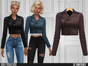 Sims 4 — ShakeProductions 471 - Leather Jacket by ShakeProductions — Tops/Jackets New Mesh All LODs Handpainted 31