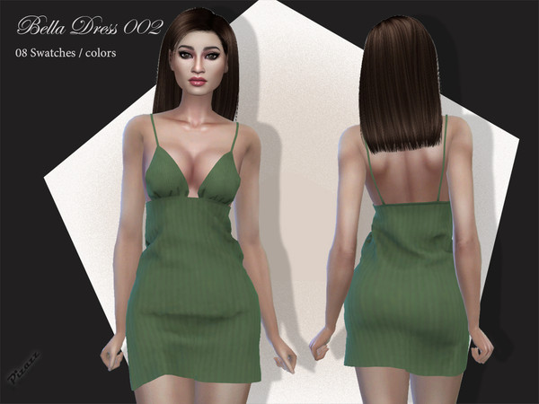 Sims 4 — Bella Dress 002 by pizazz — NEW MESH included with download Base game 08 colors / swatches HQ