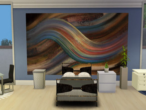 Sims 4 — Abstract Wall Mural Paintings - Get Famous by twosister422 — Large Abstract Wall Murals will add color,