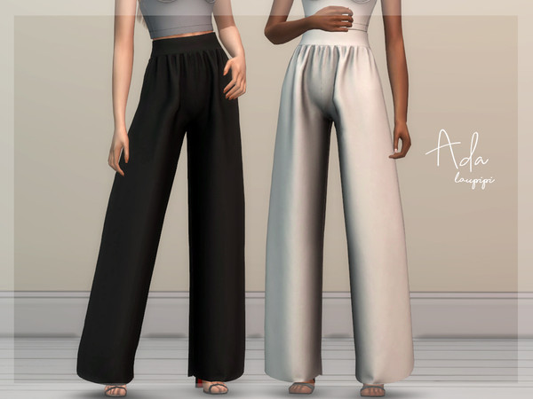 Sims 4 — Ada Pants by laupipi2 — New high waisted pants! New mesh, all LODs Base game compatible 10 Swatches Shadow and