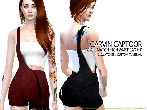 Sims 4 — CC.All-match high waist bag hip by carvin_captoor — Created for sims4 Original Mesh All Lod 8 Swatches Don't