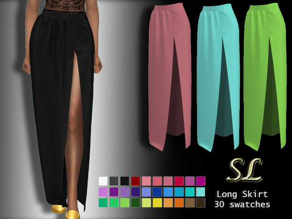 Sims 4 — SL_LongSkirt. by SL_CCSIMS — -New mesh- -30 swatches- -Teen to elder- -Catalog Thumbnail-