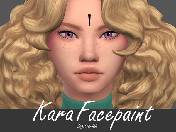 Sims 4 — Kara Facepaint by Sagittariah — base game compatible 7 swatches properly tagged enabled for all occults