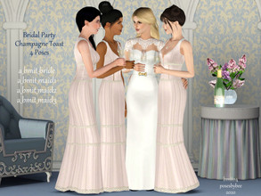 Sims 3 — Bridal Party Champagne Toast by jessesue2 — Bridal party, bride and her maids enjoying a toast together before