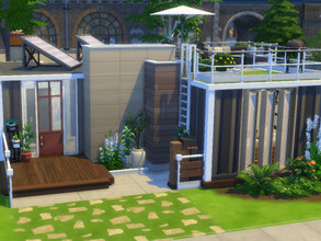 Sims 4 — Eco Container Home by FancyPantsGeneral112 — This is a small container house, with one bedroom, one bathroom and