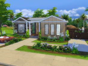 Sims 4 — Modern Eco House by FancyPantsGeneral112 — This is a modern eco house with two bedrooms, one bathroom, and a
