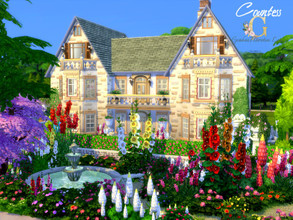Sims 4 — Countess by GenkaiHaretsu — Big stone mansion with amazing garden for big family.