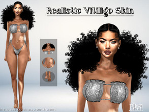 Sims 4 — ISKRA realistic vitiligo skin by ISKRAsims4 — 6 swatches 3 swatches with pircing and foot polish female only