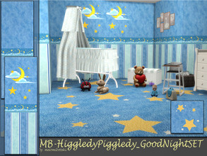 Sims 4 — MB-HiggledyPiggledy_GoodNightSET by matomibotaki — MB-HiggledyPiggledy_GoodNightSET cute wallpaper and carpet