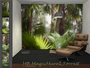 Sims 4 — MB-MagicMural_Forrest by matomibotaki — MB-MagicMural_Forrest Tropical forrest for your Sims 4 rooms, get the