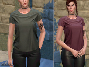 Sims 4 — Short Sleeve TShirt by Darte77 — A simple t-shirt for females. Hope you guys like it :) - 8 swatches; - Solid