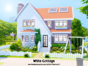 Sims 4 — White Cottage - Nocc by sharon337 — 30 x 20 lot. Value $119,577 4 Bedroom 2 Bathroom Dining Room Kitchen