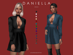 Sims 4 — DANIELLA | dress by Plumbobs_n_Fries — New Mesh Short open back, front cutout dress HQ Texture Female | Teen -