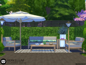 Sims 4 — Berkelium Outdoor Living by wondymoon — Enjoy garden living area on summer days; Berkelium! Have fun! - Set