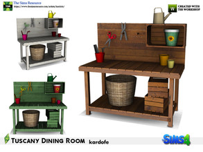 Sims 4 — kardofe_Tuscany Dining Room_Flower arrangement table by kardofe — Table for making floral arrangements, with
