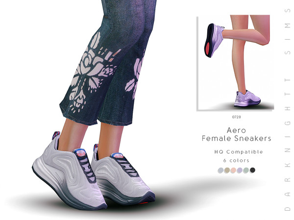 Sims 4 — Aero Female Sneakers by DarkNighTt — Aero Female Sneakers Have 6 colors. New mesh. HQ mod compatible. Hope you