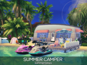 Sims 4 — Summer Camper by Summerr_Plays — A little summer vacation camper for your Sims. The camper has 1 bed, one bath,