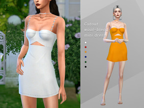 Sims 4 — Jius-Cutout wool-blend mini dress by Jius — -Cutout wool-blend mini dress -6 colors -Hot Weather/Formal -Custom
