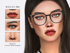 Sims 4 — Moles N02 by -Merci- — Moles are unisex, it comes with 6 swatches. Skin detail category. 