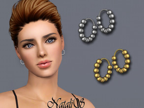 Sims 3 — NataliS TS3 Beaded mini hoops earrings by Natalis — Beaded mini hoops earrings. FT-FA-YA