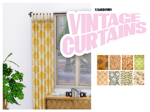 Sims 4 — Vintage Curtains by xxmercury — Vintage Inspired Curtains OBS - This download requires the Sims 4 Cats