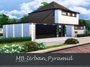 Sims 4 — MB-Urban_Pyramid by matomibotaki — Modern Sims 4 family home, based on pyramid architecture, but also a urban