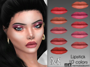 Sims 4 — Lipstick MM09 by mermaladesimtr — 10 Swatches All ages For; Female