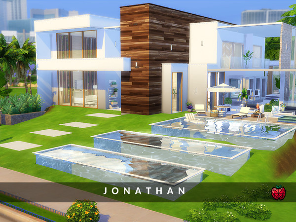 Sims 4 — Jonathan - no cc by melapples — a 3 bedroom 40x30 contemporary family mansion with an infinity pool. enjoy! 1st
