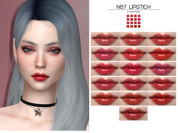 Sims 4 — LMCS N67 Lipstick (HQ) by Lisaminicatsims — -New Mesh -HQ Compatible -16 Swatches -All Skin